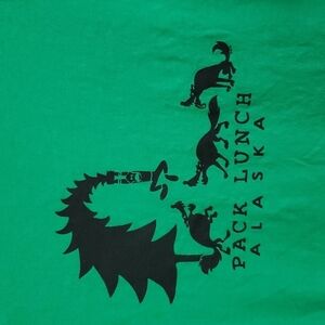 Alaska pack lunch graphic tee shirt, wolves, funny t shirt, men's size XL